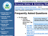 EPA Ground Water & Drinking Water Frequently Asked Questions