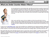What are Under Counter Water Filters?